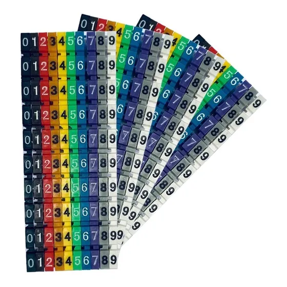 Anilha Para Identificação De Cabos De 0 A 9 Colorida C/100pç