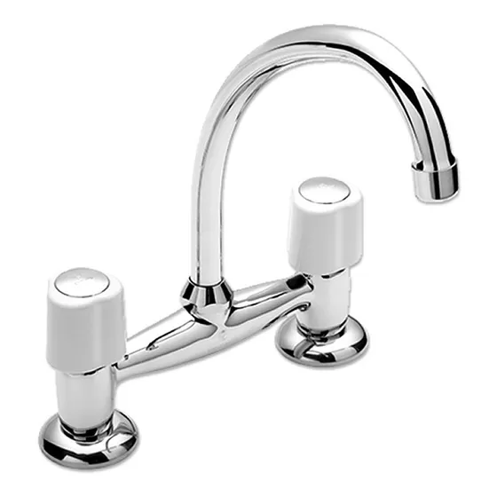 Grifería de Cocina Mesada Peirano Lorca 51-010 Color Blanco Cromo Cromado Canilla