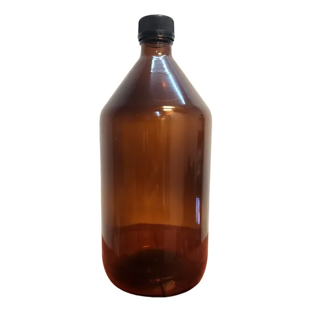 Botella Vidrio Jarabe Ambar 1 Litro Con Tapa Ambar X12 