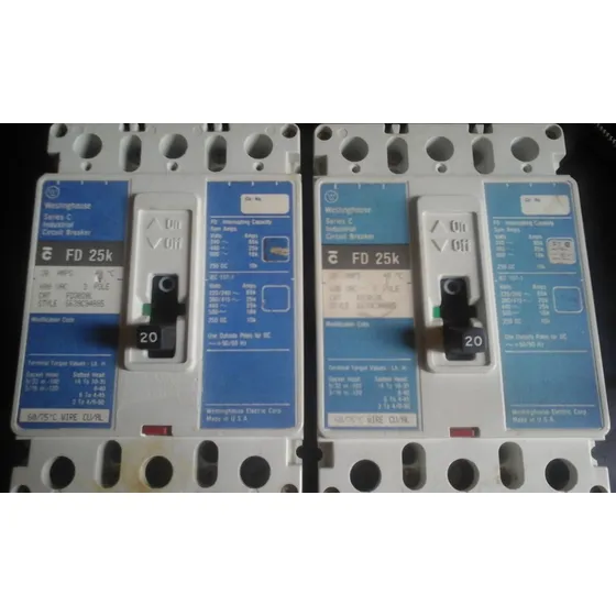 Breaker Fd 3x20 Amp 600v Westinghouse