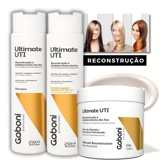 Kit Reconstrução Capilar Ultimate Uti Shampoo + Condicionado