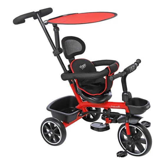 Triciclo Infantil Reforzado Manija Direccional Fit Color Rojo Felcraft Little Tiger Fit