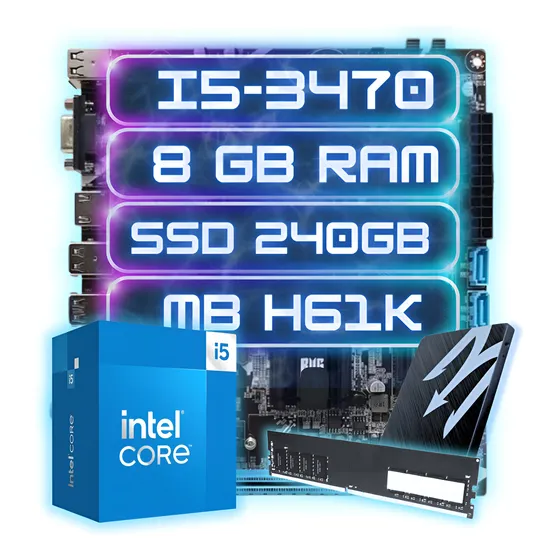 Kit Upgrade Pc Gamer Cpu Intel I5-3470, 8gb Ram, Ssd 240gb
