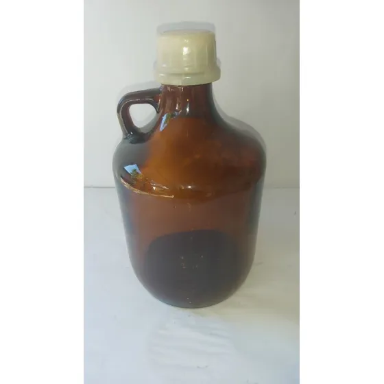 Frasco Botella Vidrio Ambar 1 Gal Tapa Plastica