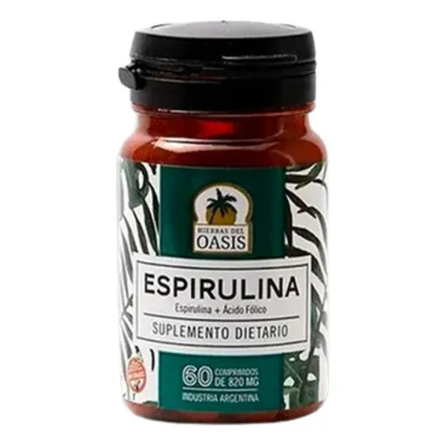 Espirulina Suplemento Hierbas Del Oasis X 60 Comp Sabor Neutro
