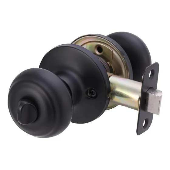 Cerradura De Puerta Interior Pomo Clasico Negro Mate