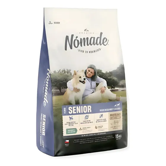 Alimento Seco Nómade Senior Perro Razas Medianas Grandes 15kg Proteína 27% Mix | Cuotas sin interés