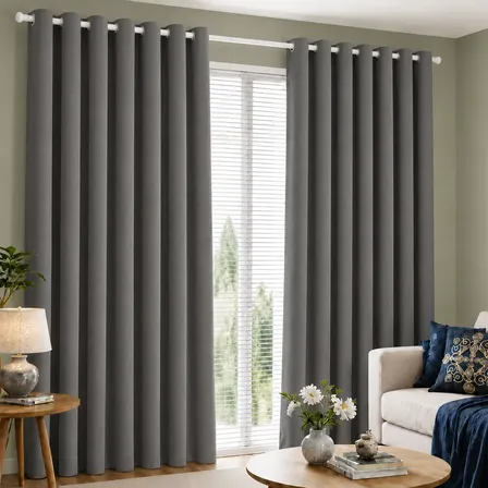 Cortina Tecido Grosso 300x250 Oxford Premium Quarto Sala Cinza-escuro