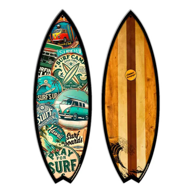 #12 - Cuadro Decorativo Tabla Surf Mar Van Olas Playa Retro