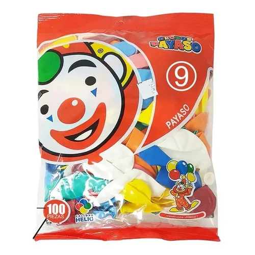 100 Globos Payaso Redondo De Látex No 9 / 23 Cm Elige Color Color Colores Surtidos