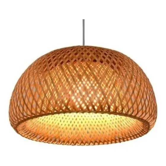 Pantalla Luminaria Colgante Fibra Natural Bambu