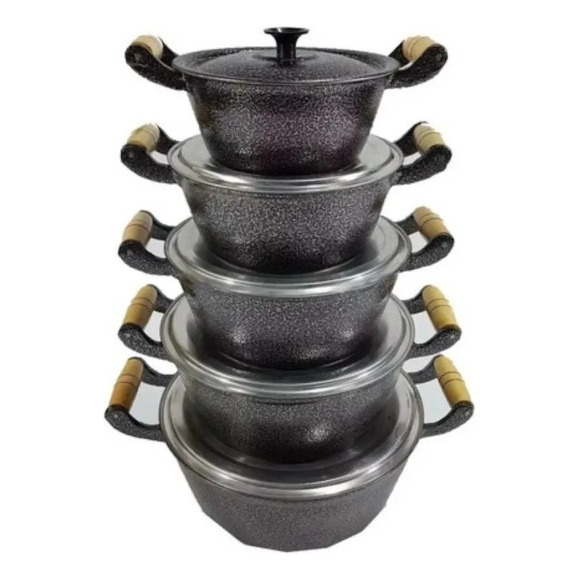 Jogo De Panela Alumínio Fundido Batido Grosso Preto Oferta! Jogo De Panela Alumínio Fundido Batido Grosso Preto Oferta!