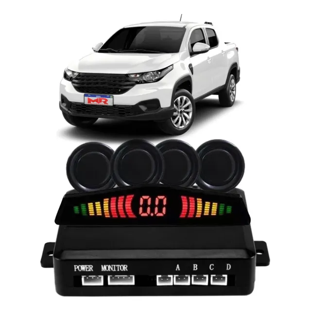 Kit Sensor Estacionamento Ré Display Fiat Strada 2021 A 2024