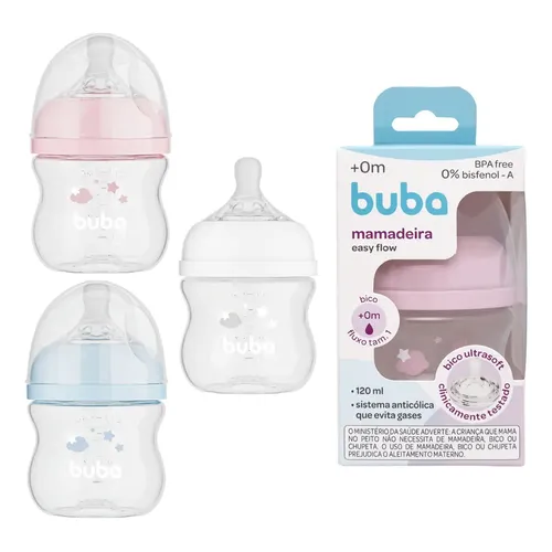 Mamadeira Easy Flow Nuvem 120ml Anticólica Rosa Buba | MercadoLivre