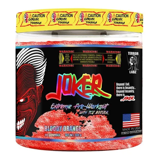 Pre Entreno Terror Labz Joker Extreme 300grs 30 Srv Sabor Bloody Orange