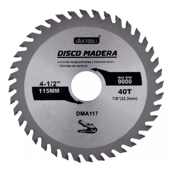 5x Disco Sierra Circular Madera 115x40 Dientes