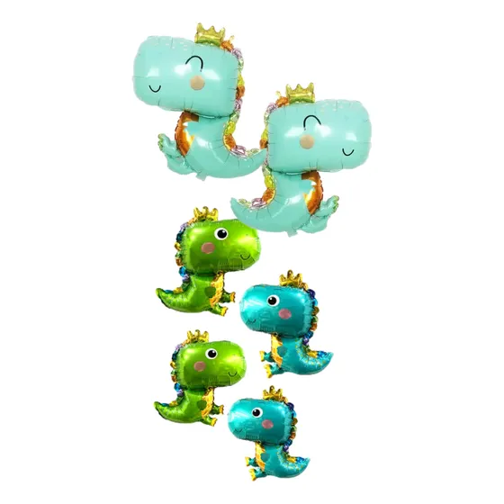 Pack Globos Dino Bebé X 2 Tamaño 85 Cm + 4 Dino Mini