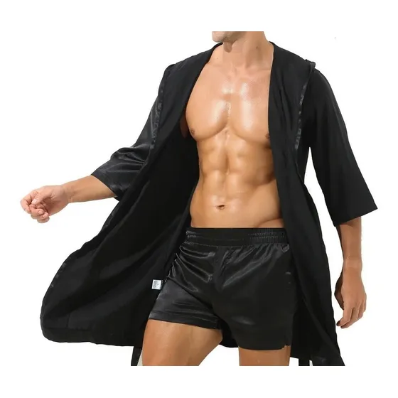  Batas Levantadora Camisón Kimono Pijama Satinada Hombre