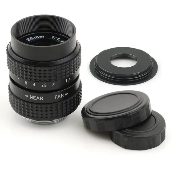 Pixco 25 Mm F1.4 Cctv Lente Para Camara Montaje 16 Movie Zf