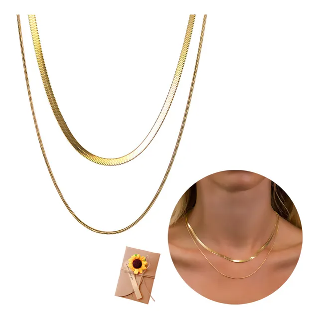 Collar Multicapa Cadena De Chapado en oro quilates Joyería Nicecadenas De Orodijes De Acero Inoxidabledijescollares Y Cadenasregalos Para Mujerescadena Cubana
