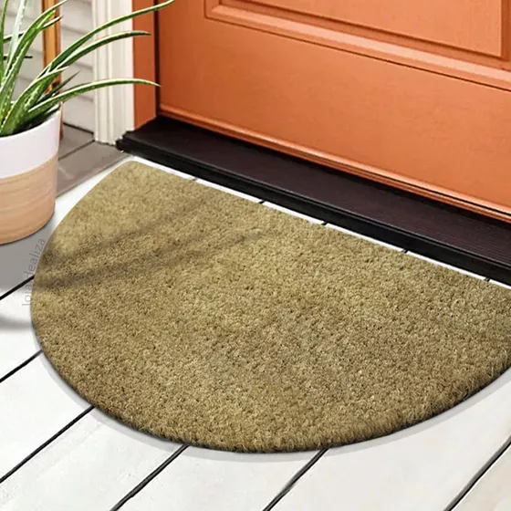 1 Tapete Capacho Fibra Coco Antiderrapante 33x60 Meia Lua L3