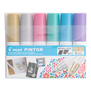Set 6 Marcadores Pilot Pintor Punta Biselada 8mm Set 6 Marcadores Pilot Pintor Punta Biselada 8mm