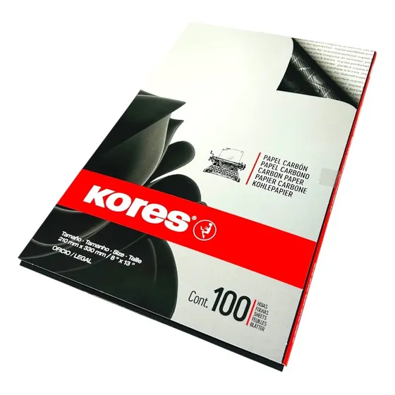 Papel Carbónico Kores 1550 Negro X 100 Serviciopapelero