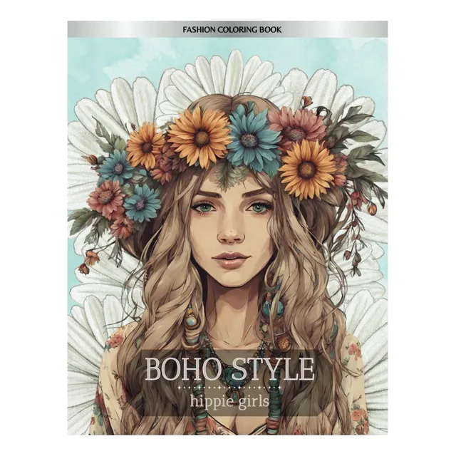 Libro: Libro Para Colorear De Moda Hippie De Estilo Bohemio 