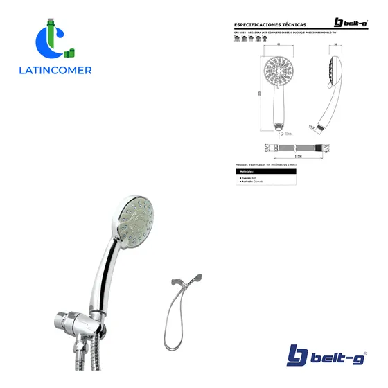 Regadera (kit Cabezal Ducha) 5 Pos. Mod.tw - Gri-1853