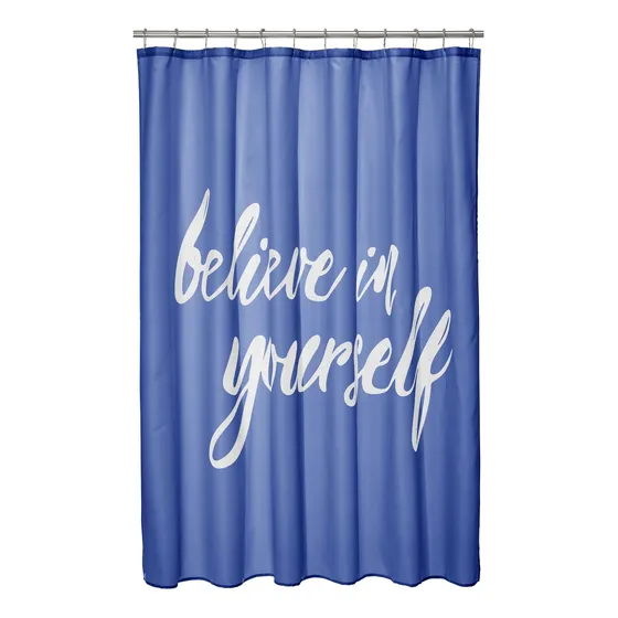 Mdesign Cortina Ducha Decorativa Larga Estampado «believe In
