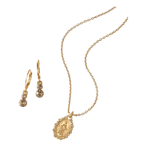Fino Juego Dije Medalla Virgen Collar Yanbal 00259