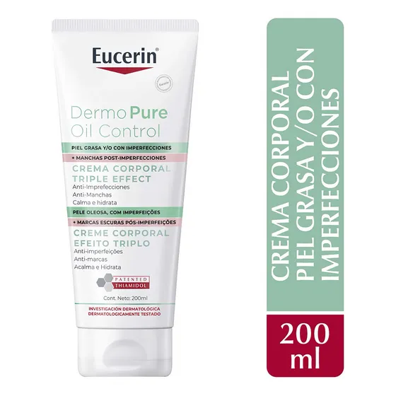 Eucerin Dermopure Triple Effect Crema Corporal Para Piel Grasa Y/O Con Imperfecciones, Manchas Post-Imperfecciones 200Ml