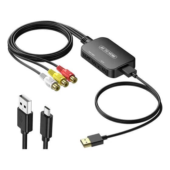 Conversor De Audio Y Video Rca A Hdmi Incluye Cable Hdmi