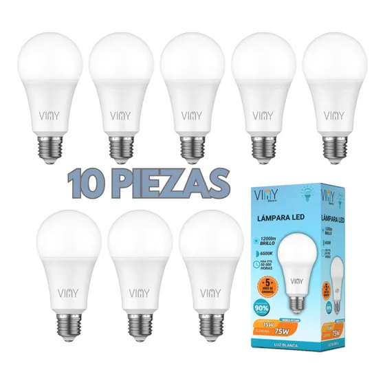 Paquete 10 Focos Led 15w E27 Luz Blanca Ahorradores