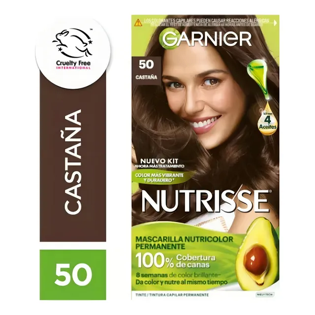 Tinte Garnier Nutrisse Kit De Tintura Permanente Nutrisse De Garnier tono 50 castaña para cabello