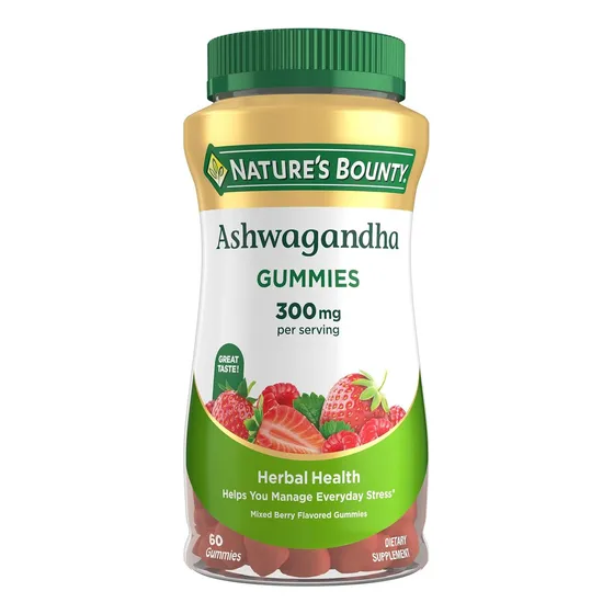 Suplemento Natures Ashwagandha 300mg 60 Gomitas Sabor Mixed Berry