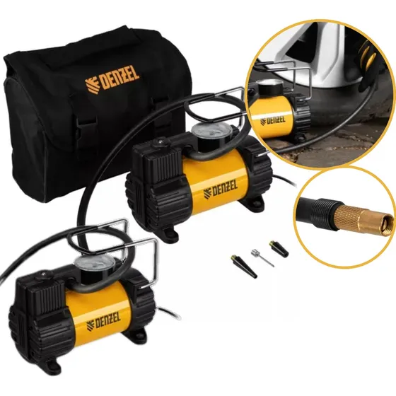 Kit 2 Compressor De Ar Automotivo 12v 7bar Denzel - Portátil
