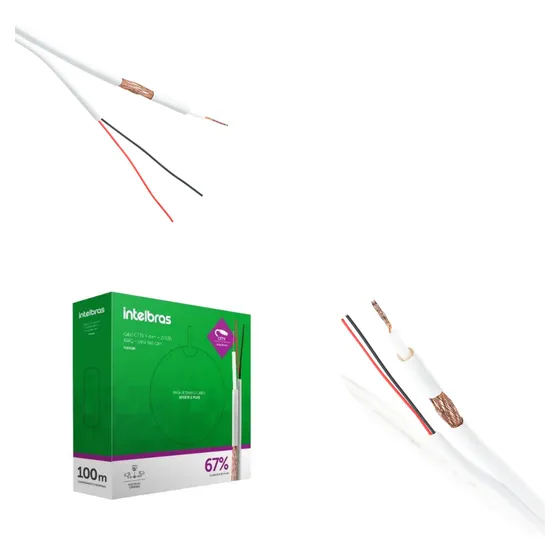 Cabo Cftv 2px26 Awg + 4mm Linha Fast Cam Intelbras Bipolar  