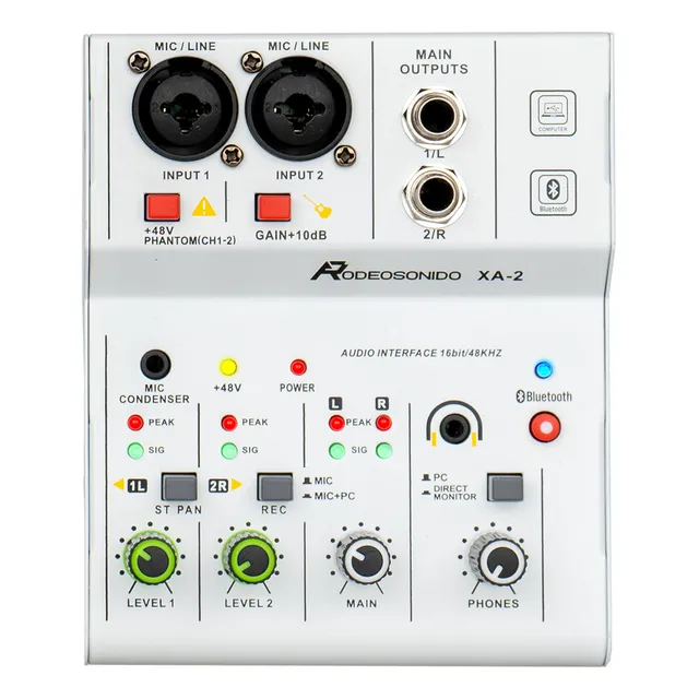 Mezclador Audio Rs Xa2 Audio 2 Canales Mixer Usb Bluetooth