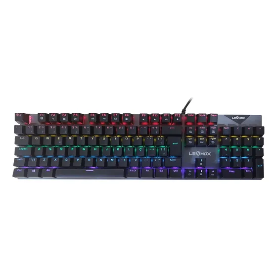 Teclado Mecanico Gamer Lehmox, Rgb, Switch Red, Preto, 2081