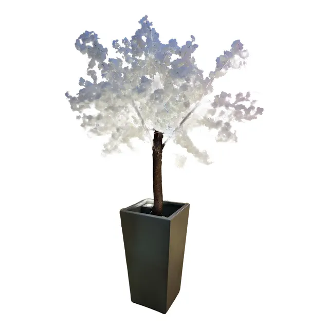 Arbol Flor De Cerezo Blanco Artificial Con Matero Iluminado