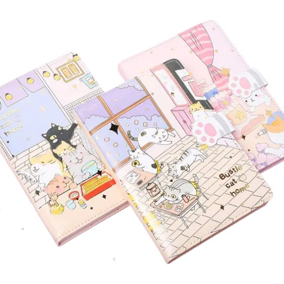 Caderno Luxo Com Fecho Magnético Patinha De Gato - Puff Fofa
