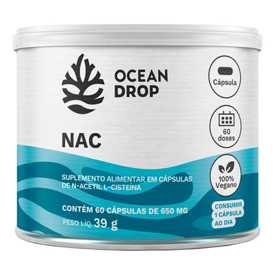 NAC N-Acetil L-Cisteína Ocean Drop Vegano 120 Cápsulas