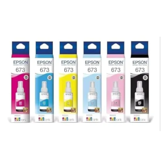Set De Tintas De Recarga Epson T673 De 6 Colores Para L800