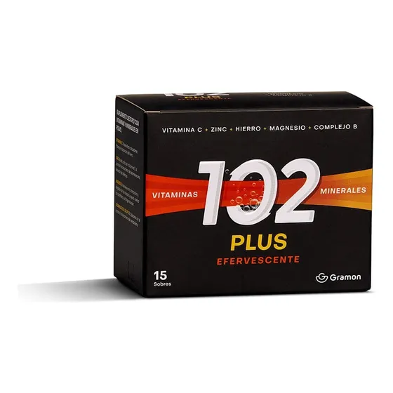 102 Plus Vitaminas Minerales 15 Sobres Sabor Sin sabor