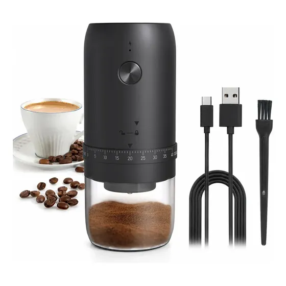Moedor de Grãos Elétrico Portátil Sem Fio Virodpeak KMDJ-2AW, Com Núcleo Cerâmico Para Café e Ervas