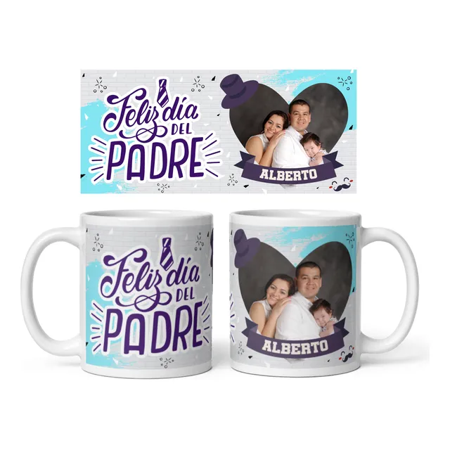 Vaso Mug Día Del Padre Personalizado Con Foto Y Nombre Papá