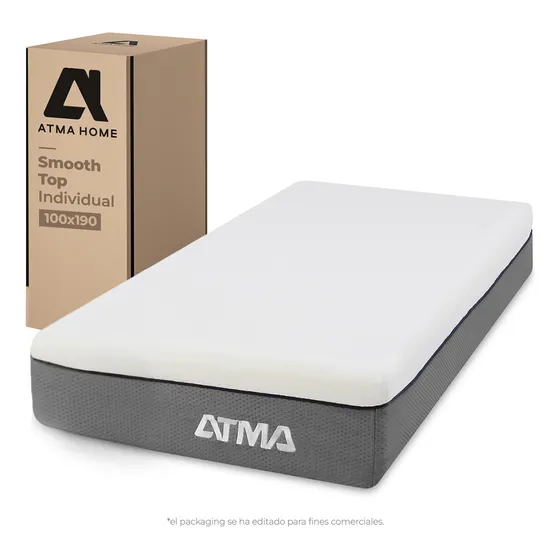 Atma Colchón Smooth Top Individual 29 cm en caja De espuma Color Blanco