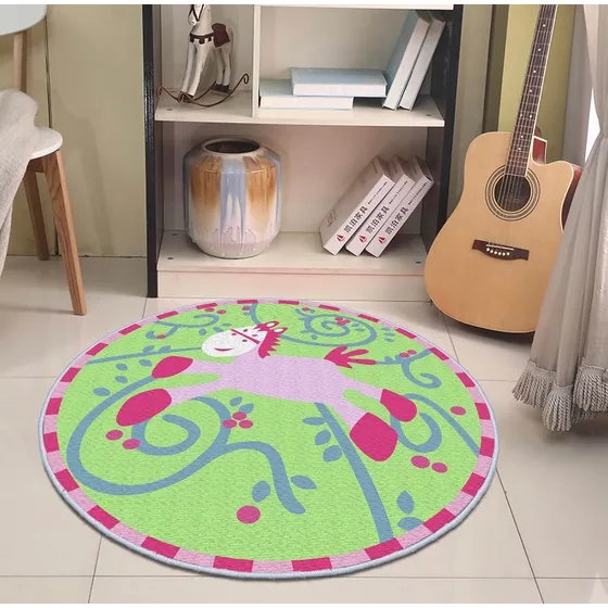 Alfombra Redonda Para Habitación De Niños, Antideslizante.