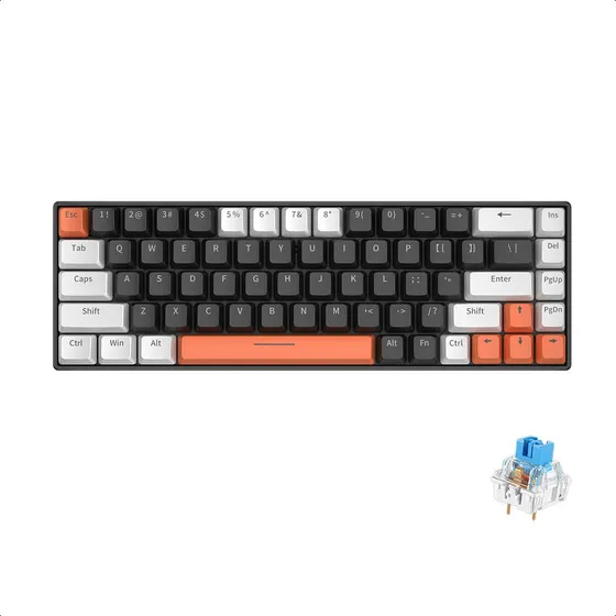 Yt Teclado Mecânico Ka68 Com Fio Hot Swap Rgb 65% Para